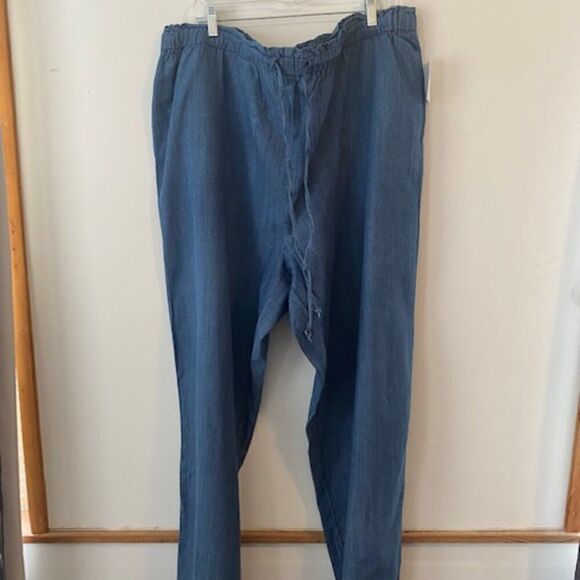 CJ Banks Wide leg denim drawstring pants, size 3X - Picture 1 of 4